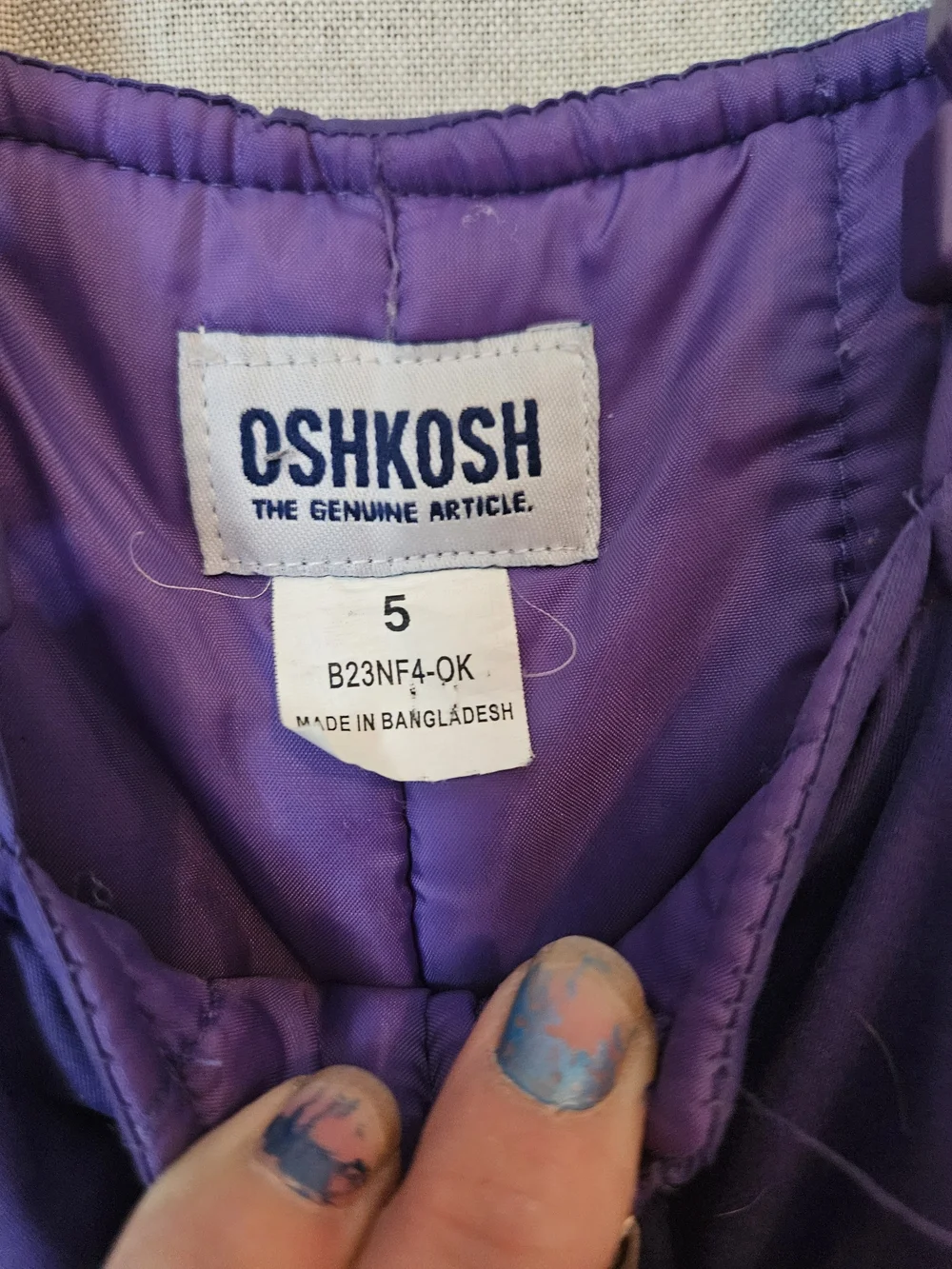 OshKosh B'gosh Purple Insulated Snow Bib Overalls